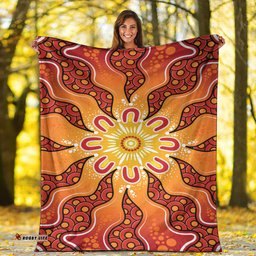 Australia Aboriginal Inspired Blanket - Yellow Aboriginal Dot Artwork