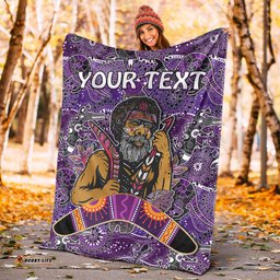 Custom Personalised Australian Boomerang Premium Blanket Indigenous Australia Graceful Ver.02