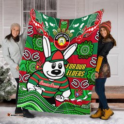 South Sydney Rabbitohs Custom Blanket - For Our Elders Home Jersey Blanket