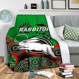 rabbitohs rugby aboriginal art blanket