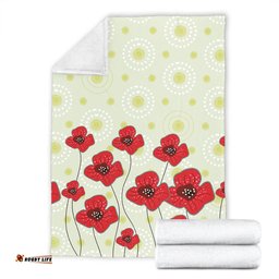 Australia Aboriginal Blanket - Poppy Flowers Background In Aboriginal Dot Art Style Blanket