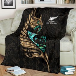 new zealand premium blanket manaia paua fern wing gold