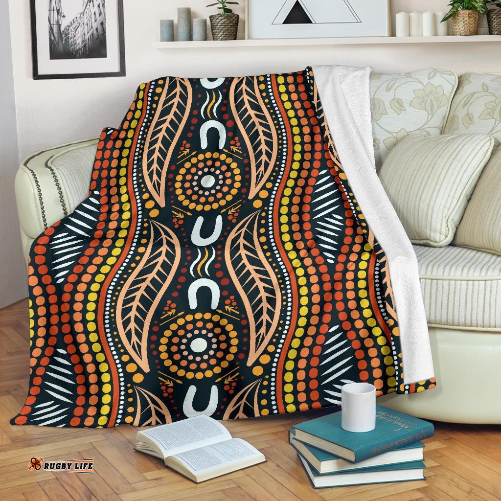 Premium Blanket Indigenous Dot Painting