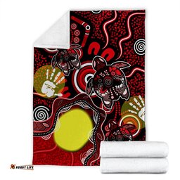 Aboriginal Flag NAIDOC Turtle Premium Blanket