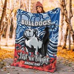 canterbury bankstown bulldogs premium blanket anzac day poppy flowers with aboriginal
