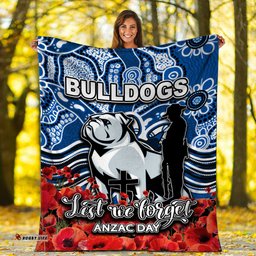 canterbury bankstown bulldogs premium blanket anzac day poppy flowers with aboriginal