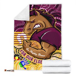 Brisbane Broncos Naidoc Week Custom Blanket - Brisbane Broncos For Our Elders Aboriginal Inspired Blanket