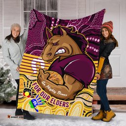 Brisbane Broncos Naidoc Week Custom Blanket - Brisbane Broncos For Our Elders Aboriginal Inspired Blanket