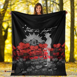 vibehoodie blanket custom australian military forces anzac day lest we forget premium blanket