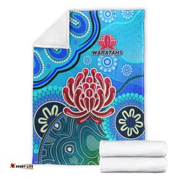 New South Wales Waratahs Aboriginal Premium Blanket Indigenous Wave Vibes