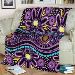 Australia Aboriginal Blanket - Purple Dot In Aboriginal Style Blanket