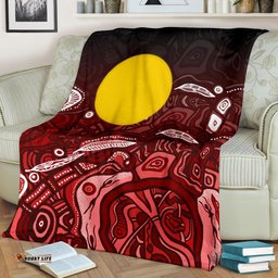 Aboriginal Premium Blanket Red Landscape