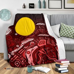Aboriginal Premium Blanket Red Landscape