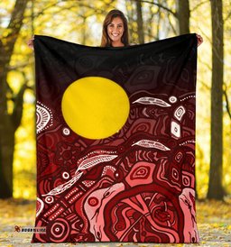 Aboriginal Premium Blanket Red Landscape