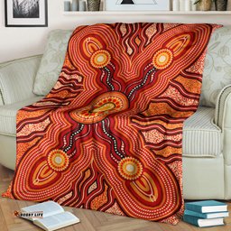 Australia Aboriginal Inspired Blanket - Indigenous Connection Aboiginal Inspired Dot Painting Style