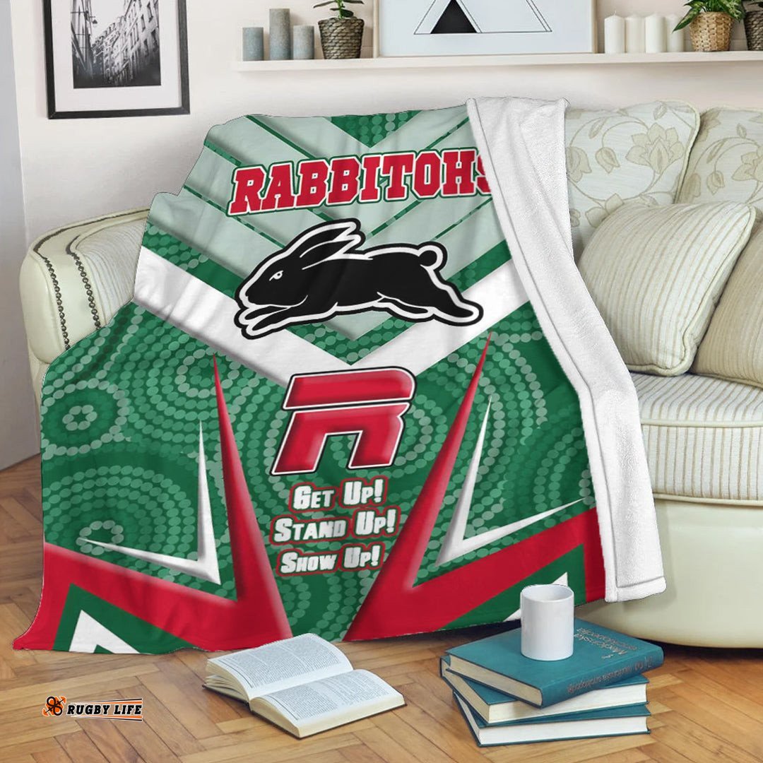 vibe hoodie premium blanket south sydney rabbitohs naidoc 2022 sporty style premium blanket