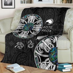New Zealand Aotearoa Premium Blanket, Maori Mangopare Paua Shell