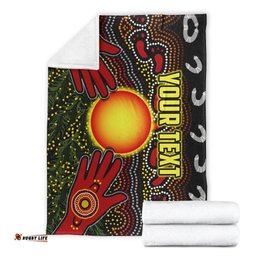 Custom Personalised Aboriginal Dot Painting Premium Blanket Go To Touch The Sun