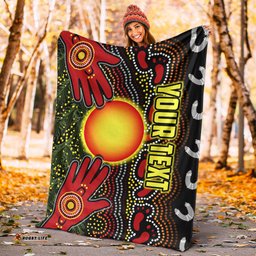 Custom Personalised Aboriginal Dot Painting Premium Blanket Go To Touch The Sun