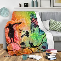 Australia Aboriginal Blanket - The Dream Time Spiritual Colourful Aboriginal Style Acrylic Desgin Blanket