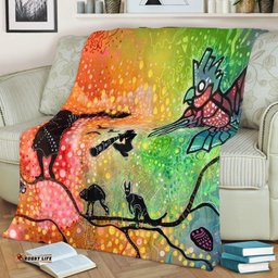 Australia Aboriginal Blanket - The Dream Time Spiritual Colourful Aboriginal Style Acrylic Desgin Blanket