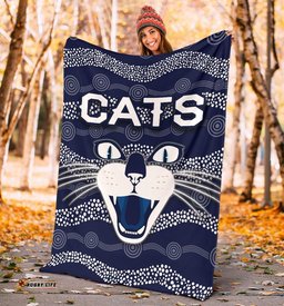 Geelong Premium Blanket Cats Indigenous Navy