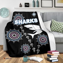cronulla premium blanket sharks simple indigenous black