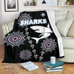 cronulla premium blanket sharks simple indigenous black