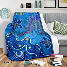Torres Strait Personalised Premium Blanket Dhari And Turtle