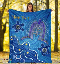Torres Strait Personalised Premium Blanket Dhari And Turtle