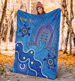 Torres Strait Personalised Premium Blanket Dhari And Turtle