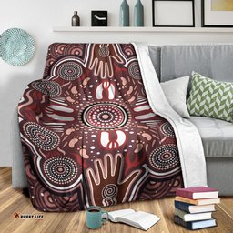 Australia Aboriginal Inspired Blanket - Dot Aboriginal Style Of Painting With Hands