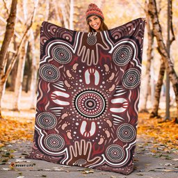 Australia Aboriginal Inspired Blanket - Dot Aboriginal Style Of Painting With Hands