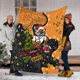 Wests Tigers Christmas Custom Blanket - Let's Get Lit Chrisse Pressie Blanket