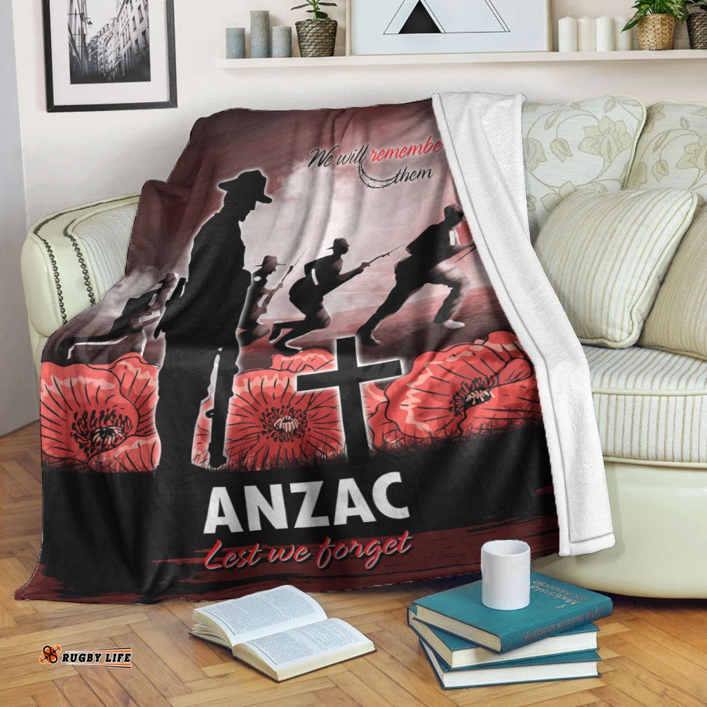 vibehoodie blanket anzac day we will remember them special version premium blanket