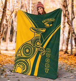 rugby premium blanket australian rugby kangaroo aboriginal patterns