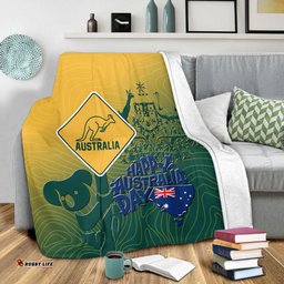 Australia Australia Day Blanket - Australia Coat Of Arms Kangaroo And Koala Sign Blanket