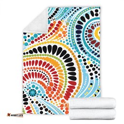 Australia Aboriginal Blanket - Traditional Australian Aboriginal Native Design (White) Ver 1 Blanket