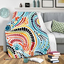 Australia Aboriginal Blanket - Traditional Australian Aboriginal Native Design (White) Ver 1 Blanket