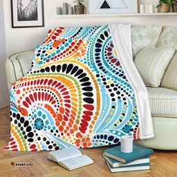 Australia Aboriginal Blanket - Traditional Australian Aboriginal Native Design (White) Ver 1 Blanket