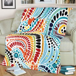 Australia Aboriginal Blanket - Traditional Australian Aboriginal Native Design (White) Ver 1 Blanket