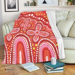 Australia Aboriginal Blanket - Dot painting illustration in Aboriginal style Red Blanket