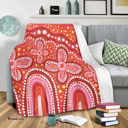 Australia Aboriginal Blanket - Dot painting illustration in Aboriginal style Red Blanket