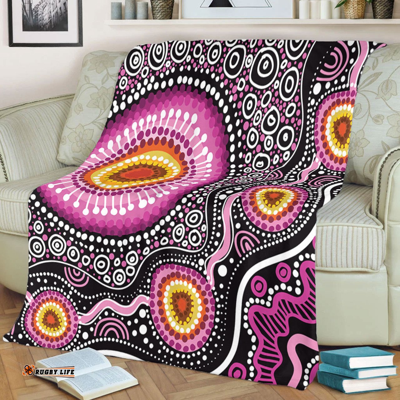 Australia Aboriginal Blanket - Beautiful Vector Painting Showcasing Aboriginal Dot Artwork Blanket