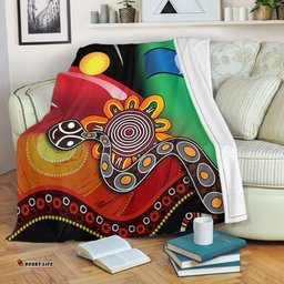 Australia Aboriginal Blanket - The Rainbow Serpent Dreamtime Give Shape To The Earth Blanket