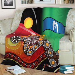 Australia Aboriginal Blanket - The Rainbow Serpent Dreamtime Give Shape To The Earth Blanket
