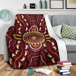 Australia Aboriginal Inspired Blanket - Foots Print Aboiginal Inspired Dot Painting Style