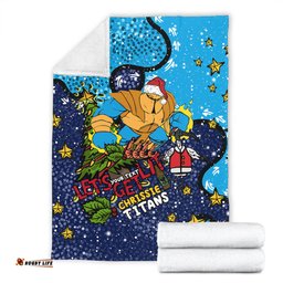 Gold Coast Titans Christmas Custom Blanket - Let's Get Lit Chrisse Pressie Blanket