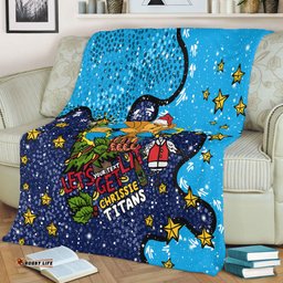 Gold Coast Titans Christmas Custom Blanket - Let's Get Lit Chrisse Pressie Blanket
