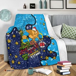 Gold Coast Titans Christmas Custom Blanket - Let's Get Lit Chrisse Pressie Blanket